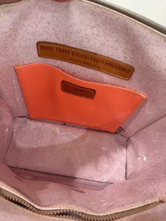 Consuela Black & White Leopard Tote with Striped Handles - Picture 3 of 4